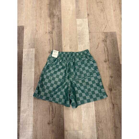Nike Shorts Mens Small Green Checkered Standard Fit Above Knee Drawstring NWT - Picture 6 of 7